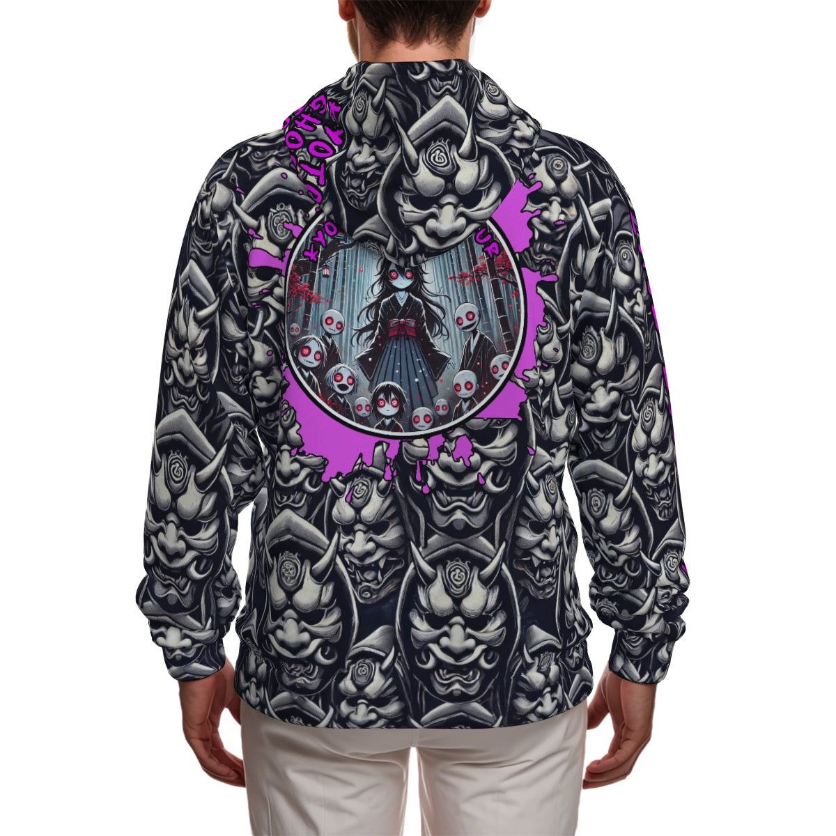 All-Over Print Zip Up Hoodie With Pocket