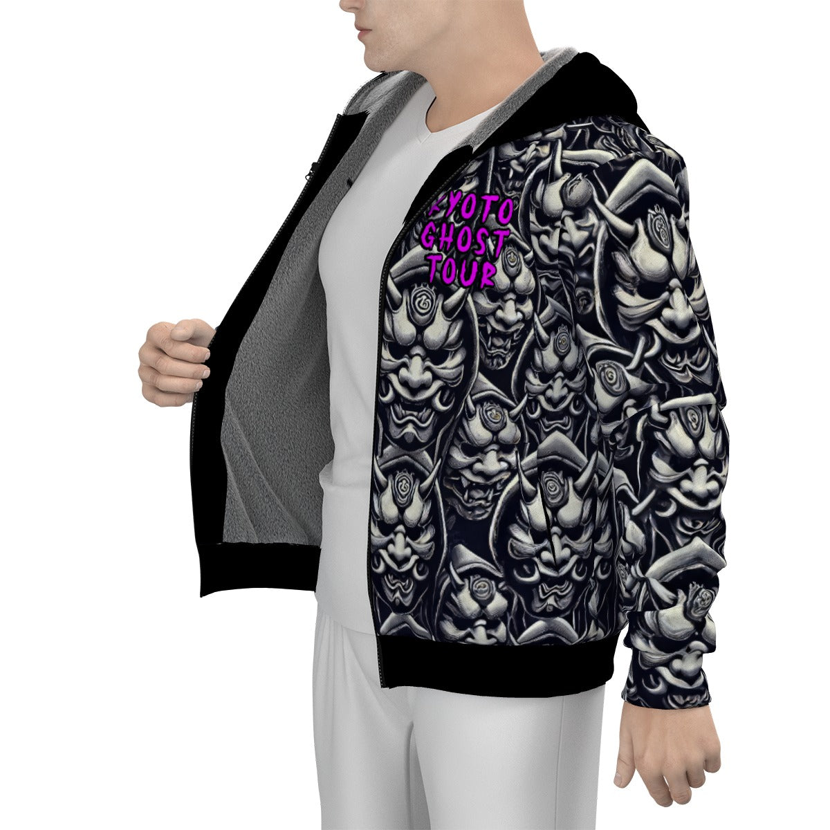 All-Over Print Men's Sherpa Fleece Zip Up Hoodie